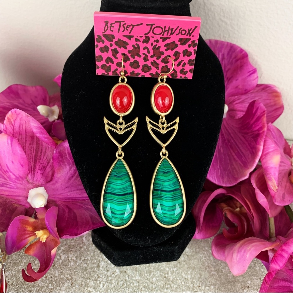 Betsey Johnson Blue Water Drop Earrings NWT